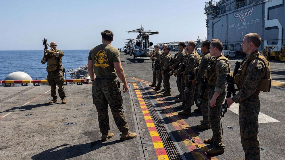 Maritime Special Purpose Force Marines, assigned to the 26th Marine Expeditionary Unit Special Operations Capable, conduct weapons familiarization drills Maritime Special Purpose Force Marines, assigned to the 26th Marine Expeditionary Unit Special Operations Capable, conduct weapons familiarization drills