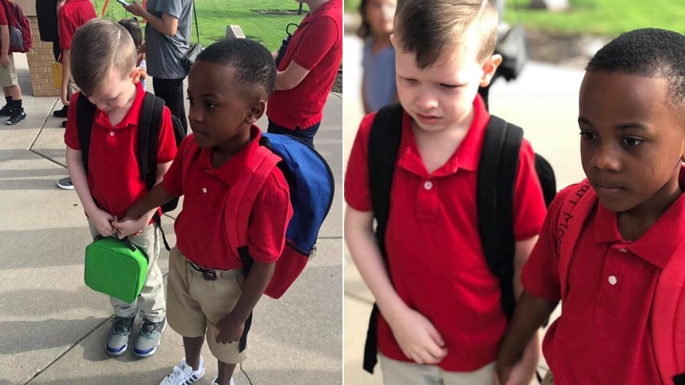Photo of 8-year-old Wichita boy helping classmate with autism goes viral
