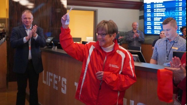 Gov. Laura Kelly, who signed a bill in May legalizing sports betting in Kansas, placed the state’s first bet in September on the Kansas City Chiefs. (Kansas Reflector/Submitted)