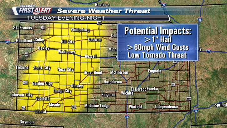 Large hail possible with Western Kansas storms - KAKE