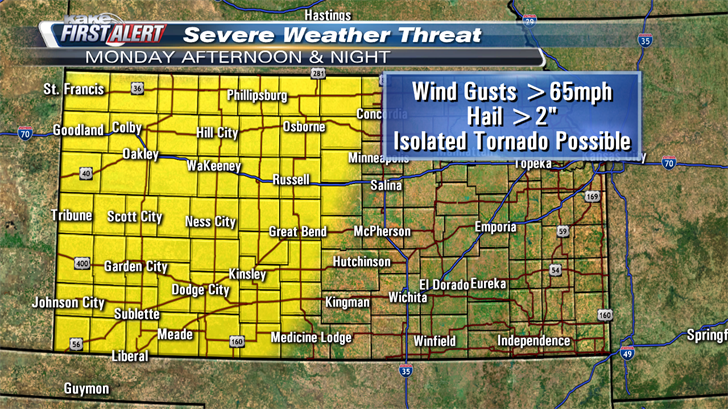 Severe weather possible Monday and Tuesday - KAKE