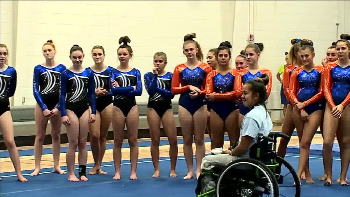 Kansas gymnasts rally around paralyzed teen to raise money for t