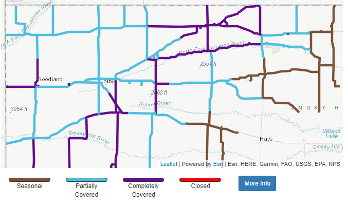 Kdot Road Conditions Map I-70 Reopened, Though Conditions May Be Slick - Kake