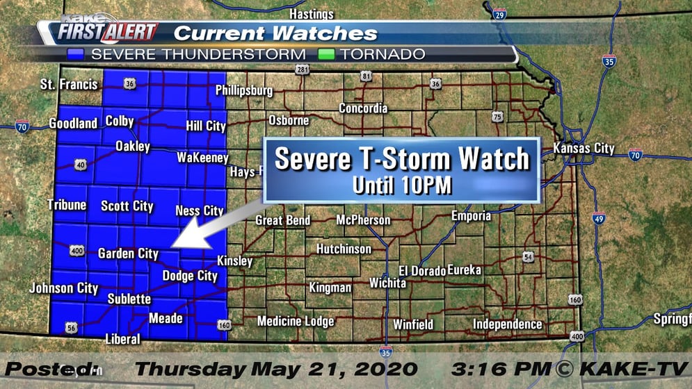 Severe Thunderstorm Watch Issued For Western Kansas Kake 5467
