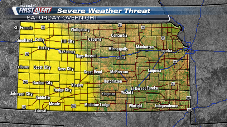 Severe weather possible in western half of Kansas - KAKE