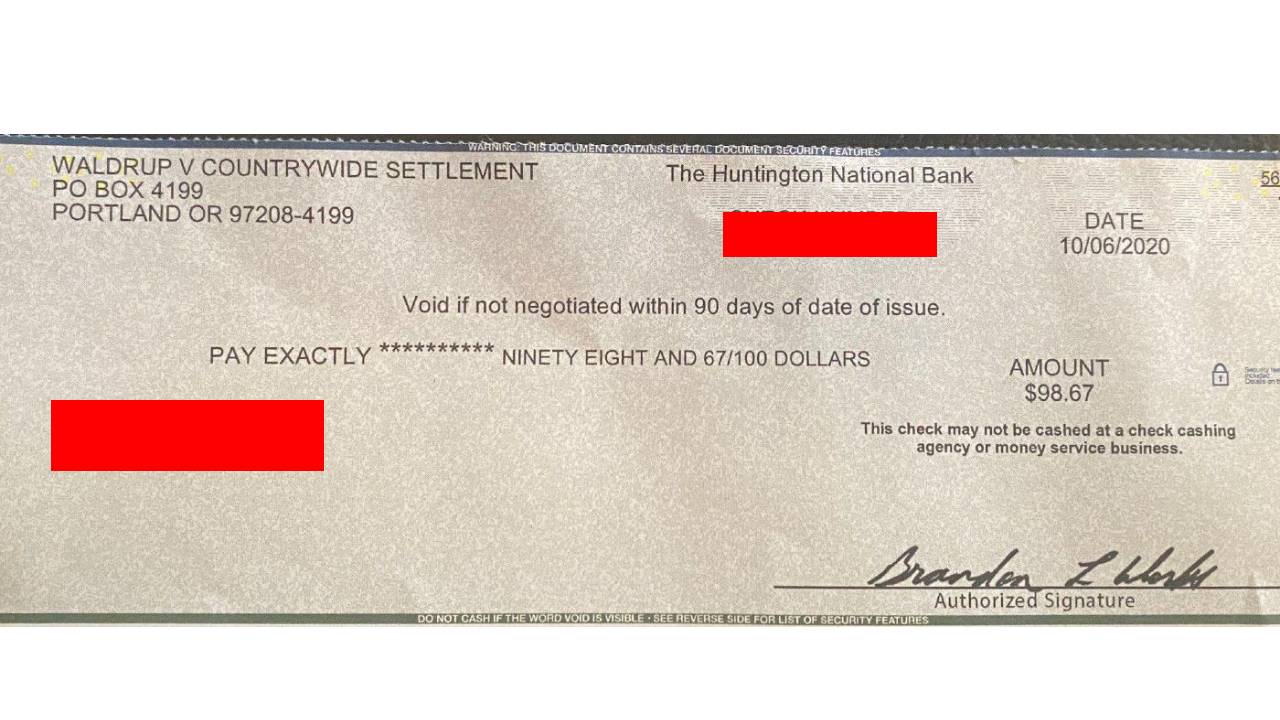 Does settlement money come in a check?