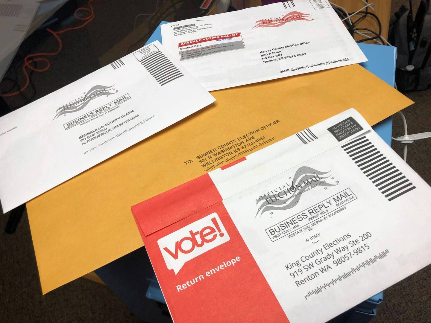 Out of state, out of county ballots being left in Sedgwick County mail-in ballot drop boxes.