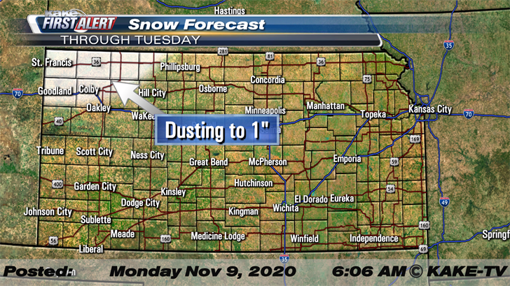 Rain, rumbles and snow possible as we kick off the work week - KAKE