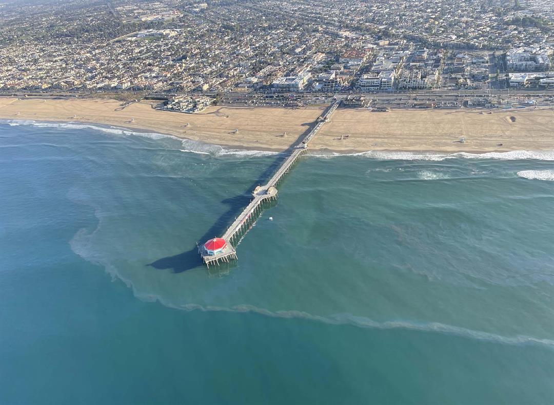 Huntington Beach, Coast Guard investigate 'sheen' in ocean water