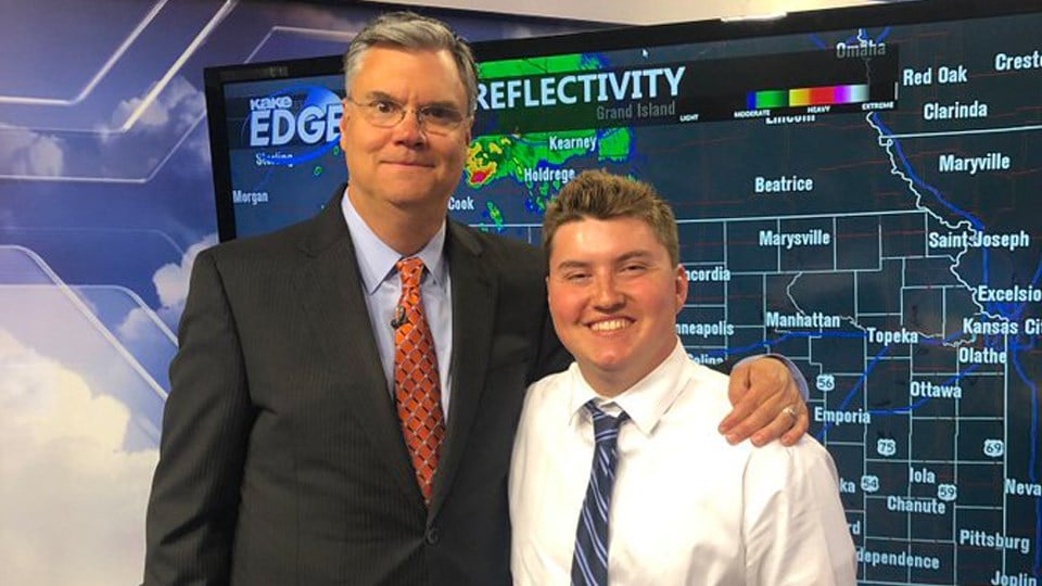 KAKE Managing Meteorologist Jay Prater (left) and Levi Ward