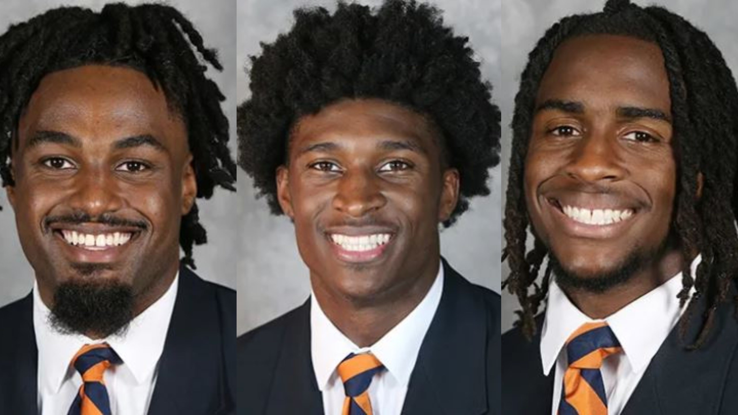 From left: D’Sean Perry, Lavel Davis, Jr. and Devin Chandler. (UVA Athletics)