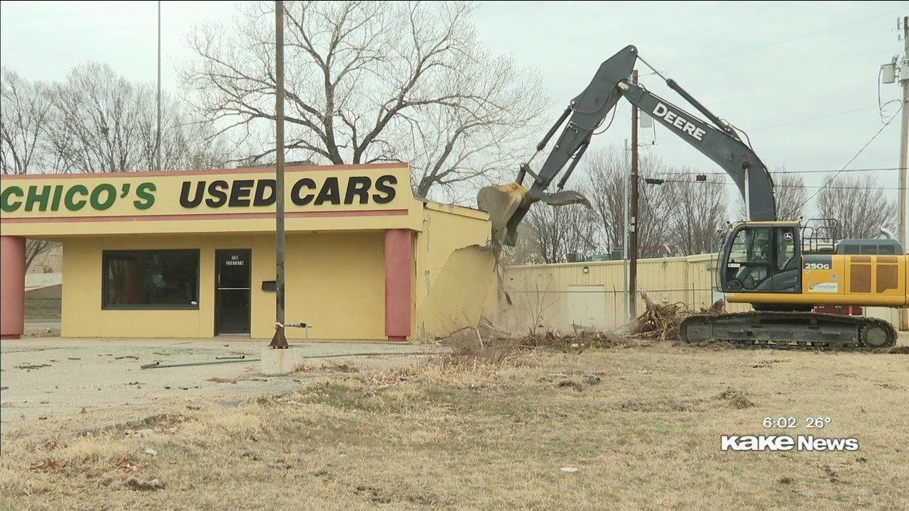 Downtown Wichita car lot torn down to build childcare center KAKE