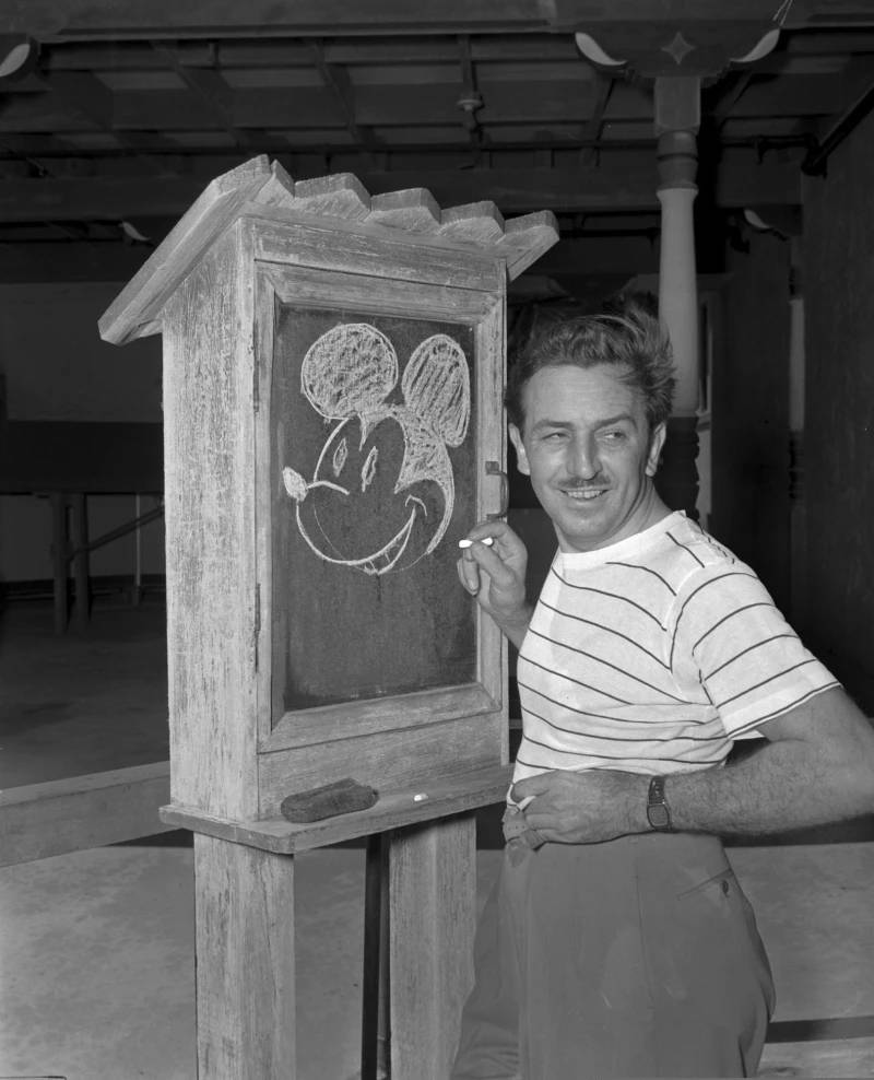 Walt Disney, creator of Mickey Mouse, poses for a photo at the Pancoast Hotel, Aug. 13, 1941, in Miami, Fla. (AP Photo, File)