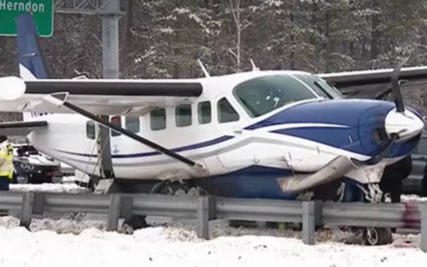 Small plane with 7 on board makes 'hard landing' on Virginia hig