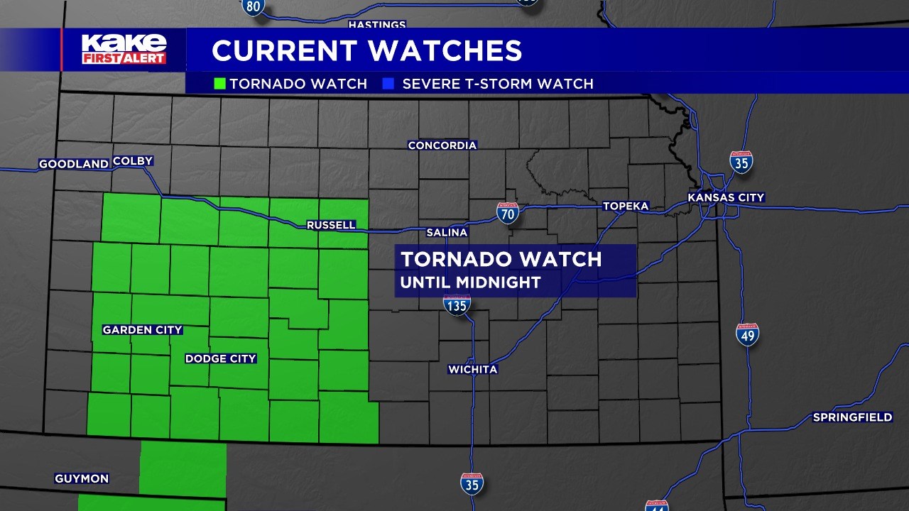 Severe thunderstorm watch issued for parts of northern Kansas - KAKE